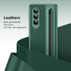 For Samsung Galaxy Z Fold4 Integrated PC + PU Phone Case with Pen / Pen Box(Green)