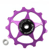 MEROCA Metal Bearings Mountain Bike Road Bike Rear Derailleur Guide Wheel 11T/13T Guide Wheel, Specification:13T, Color:Purple