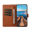 For Samsung Galaxy A36 PU Genuine Leather Texture Embossed Line Phone Case(Brown)