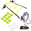 23 In 1 Football Training Agility Ladder + Logo Disc + Drag Umbrella Set( Fluorescent Green)