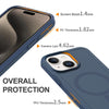 For iPhone 14 Plus Shockproof MagSafe Armor PC Hybrid TPU Phone Case(Ink Blue)