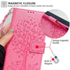 For Asus Zenfone 8 Flip Tree & Deer Embossed Leather Phone Case(Pink)