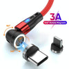 ENKAY 3A USB to Type-C / 8 Pin Magnetic 540 Degrees Rotating Fast Charging Cable, Length:2m(Red)