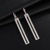 Fashion Long Geometric Drop Earrings Luxury Gold Silver Color Rectangle Rhinestone Earring(Rose Gold)