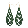 1 Pair Natural Wooden Earrings Geometic Hollow Triangle Personality Simple Fashion Jewelry For Woman, Metal Color:White