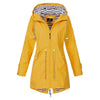 Women Waterproof Rain Jacket Hooded Raincoat, Size:XXXL(Yellow)
