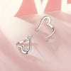 S925 Sterling Silver Platinum Plated Valentine Day Love Irregular Earrings(BSE970)