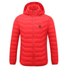 Winter Smart Electric Heating Hooded Jacket, Size:M(Red)