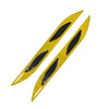 2 Sets Carbon Fiber Warning Sticker Car Anti-Collision Strip Leaf Plate Reflective Sticker Hood Light Eyebrow Anti-Collision Drops Sticker(4 PCS   (Bumper Yellow))