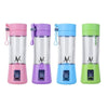USB Rechargeable Electric Automatic Vegetable Fruit Citrus Orange Juice Maker Cup Mixer Bottle (380ML)(6 Blades Blue)