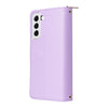 For Samsung Galaxy S22 5G Nine-card Slots Zipper Wallet Bag Leather Phone Case(Purple)
