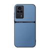 For Redmi K60E Litchi Leather Magnetic Full Coverage Shockproof Phone Case(Blue)