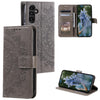 For Samsung Galaxy A36 Totem Flower Embossed Leather Phone Case with Lanyard(Grey)