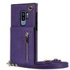 For Samsung Galaxy S9 Plus Cross-body Zipper Square TPU+PU Back Cover Case with Holder & Card Slots & Wallet & Strap(Purple)