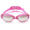 HAIZID Children HD Anti-fog Waterproof Myopia Swimming Goggles, Color: Plating Pink