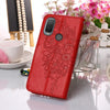 For Alcatel 1L 2021 Embossed Butterfly Leather Phone Case(Red)