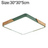 Wood Macaron LED Square Ceiling Lamp, White Light, Size:30cm(Green)