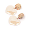 Peach Heart Earrings Retro Series Acrylic Stud Earrings for Women(White)