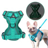 Reflective Dog Cat Harness & Lead Set - Breathable Mesh, Grey, M