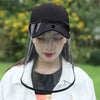 Anti-Saliva Splash Anti-Spitting Anti-Fog Anti-Oil Protective Baseball Cap Mask Removable Face Shield(Black)