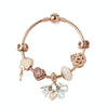 MGZ03 Rose Gold Love Heart Lock Decorative Bracelet, Length: 19cm