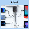 6-Ports Multifunctional Quick Charging USB Travel Charger Power Adapter, Model: Yellow AU Plug