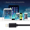 1m 3A 8 Pin to USB Data Sync Charging Cable for iPhone, iPad, Diameter: 4 cm(Black)
