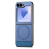 For Samsung Galaxy Z Flip4 Twill Fabric Leather Skin Magnetic Back Phone Case(Blue)