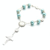 10MM Glass Pearl Beaded Bracelet with Torus, Color: Blue