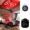 Multi-function LED Projection Alarm Clock Voice Talking Clock, Specification:White without USB cable