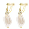 E2109-10 Leaf Model Baroque Earrings Pearl Ear Clip Women Without Ear Piercing