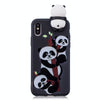 For iPhone X / XS Shockproof Cartoon TPU Protective Case(Three Pandas)