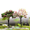 5pcs Micro Landscape Ornaments Simulated Christmas Trees Succulent Accessories Materials, Style: White Flowers Green Background