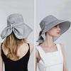 8112 Ladies Sunshade Large Brim Ponytail Bucket Hat(Grey)