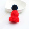 12PCS Cute Mini Knitted Hairball Hat Brooch Sweater Pins Badge(Red)
