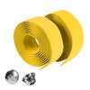 1 Pair Cycling Road Bike Sports Bicycle Cork Handlebar Tape Wrap + 2 Bar Plug(Yellow)