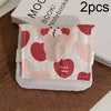 BD0443 2pcs Cartoon Pattern Large Capacity Sanitary Storage Bags(Beige Heart Bear)