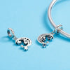 S925 Sterling Silver Heart-shaped Bright Starry Sky Platinum Plated Pendant DIY Bracelet Accessories