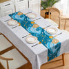 PVC Waterproof Oil-proof Embroidery Yarn Tablecloth, Size: 140x220cm(Flowing Time Blue)