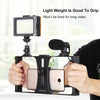 PULUZ 3 in 1 Vlogging Live Broadcast LED Selfie Light Smartphone Video Rig Kits with Microphone + Cold Shoe Tripod Head for iPhone, Galaxy, Huawei, Xiaomi, HTC, LG, Google, and Other Smartphones(Blue)
