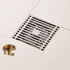 All Copper Brushed Anti-Odor Floor Drain Gravity Copper Core Bathroom Floor Drain, Specification: Square Fine Sculpture Single Use