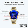 BINBOND Locomotive Concept Steel Belt Watch Men Live Black Technology Watch(Full Gold-Blue Face)