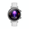 T86 Woman Health 1.27 inch Smart Watch, BT Call / Physiological Cycle / Heart Rate / Blood Pressure / Blood Glucose / SOS(Silver White Leather)