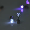 1 Pair Fashion LED Earrings Glowing Light Up Diamond Earring Stud(White)