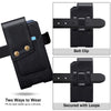NUOKU  5.5-6.5 Inch Belt Phone Case Bag Leather Vertical Carrying Phone Pouches(Black)