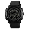 SKMEI 1511 Simple Bluetooth Men Smart Waterproof Compass Adult Smart Watch(Rubber Shell Black)