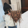 Mini Messenger Bag Cute Tassel Design Kids Coin Purses Children Handbags Shoulder Bags(Dark Khaki)