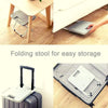 Portable Folding Stool Iron Frame Legs Lightweight Collapsible Chair(Grey)