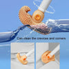 Household Octopus Wall Mounted Soft Rubber Toilet Brush, Color: Orange (With Base)