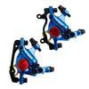 ZOOM HB100 Mountain Bike Hydraulic Brake Caliper Folding Bike Cable Pull Hydraulic Disc Brake Caliper, Style:Front and Rear(Blue)